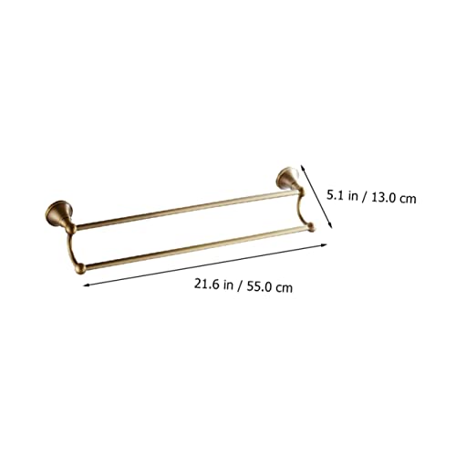 Double barre de serviette en laiton avec étagère murale de rangement - 4