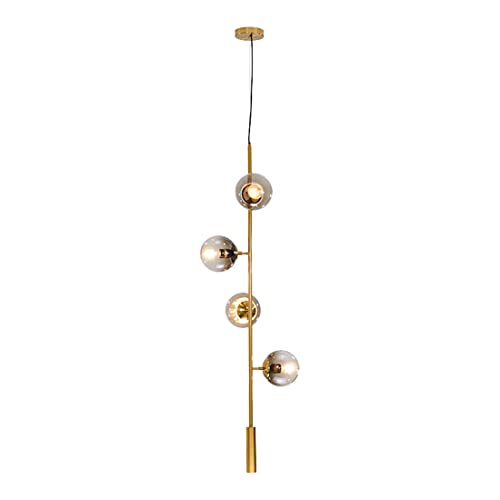 SYAXVOM Glass Globe Chandelier hting 6ht Gold Mid Century Modern Metal Ceiling Pendant ht with Ball Shade for Living Room Farmhouse (White)