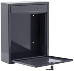 Burg Wächter MB05A Compact Wall Mounted Galvanised Steel Postbox, Anthracite