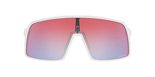 Oakley Men's OO9406 Sutro Rectangular Sunglasses, Polished White/Prizm Snow Sapphire Iridium, 37 mm