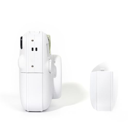 For Instax Mini 13�J�����p�����o�b�e���[�T�C�h�J�o�[ ABS������ �y�ʂ����ϋv�� �d�r�J�o�[ �����p�J�o�[ for Instax Mini 12�J�����A�N�Z�T���[ ���m�Ȑ��@ �H��s�v �ȒP���t�� (�z���C�g)