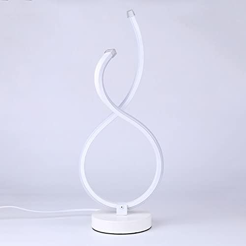 Modern Table Lamp, Energy-Saving Spiral Acrylic Metal Desk Lamps, Bedroom Bedside Decorative Lights Night Lamp, Reading Desk Light Home Living Study Room LED Night Light