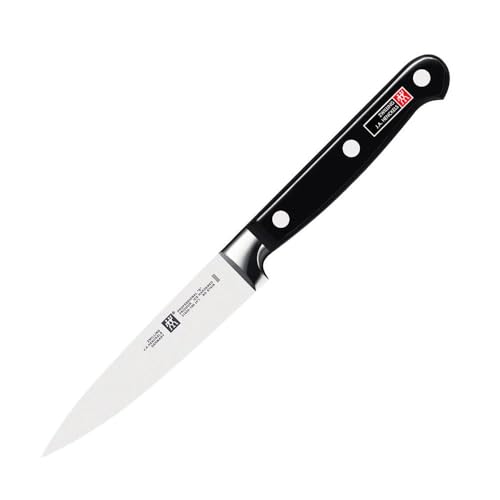 ZWILLING Professional S Spick- und Garniermesser, Klingenlänge: 10 cm, Kleines Klingenblatt, Rostfreier Spezialstahl/Kunststoff-Griff mit Nieten, Schwarz [Made in Germany]