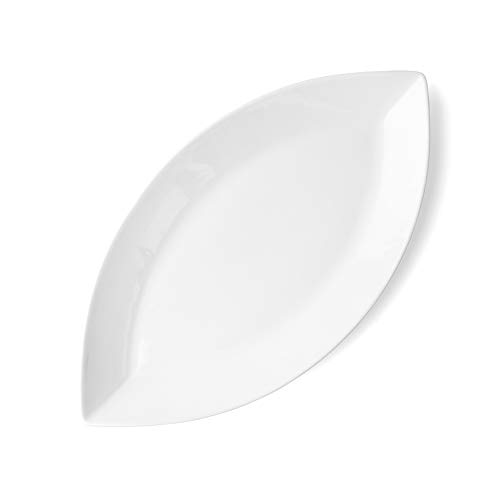 'Holst Porcelaine Bat 003 Plat Ovale Coupelles Forme Bateau, Blanc 44,5 x 22,5 x 3 cm