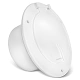 Porscan RV 5 Inch Round Electric Cable Hatch for 30 and 50 Amp Cords, RV Power Cord Cable Hatch Cover Compatible with Coleman Jayco Pop-Up Camper Travel Tent Trailer Motorhome (White)