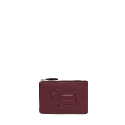 Image of RADLEY London Womens Hadley Lane Leather Small Ziptop Card & Coin Holder in Dark Cherry