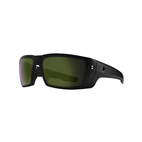 Spy Rebar 6700000000168 62MM ANSI Matte Black/Happy Bronze Polar Olive Spectra Mirror Rectangular Sunglasses for Men +Bundle with Accessory Eyewear Kit