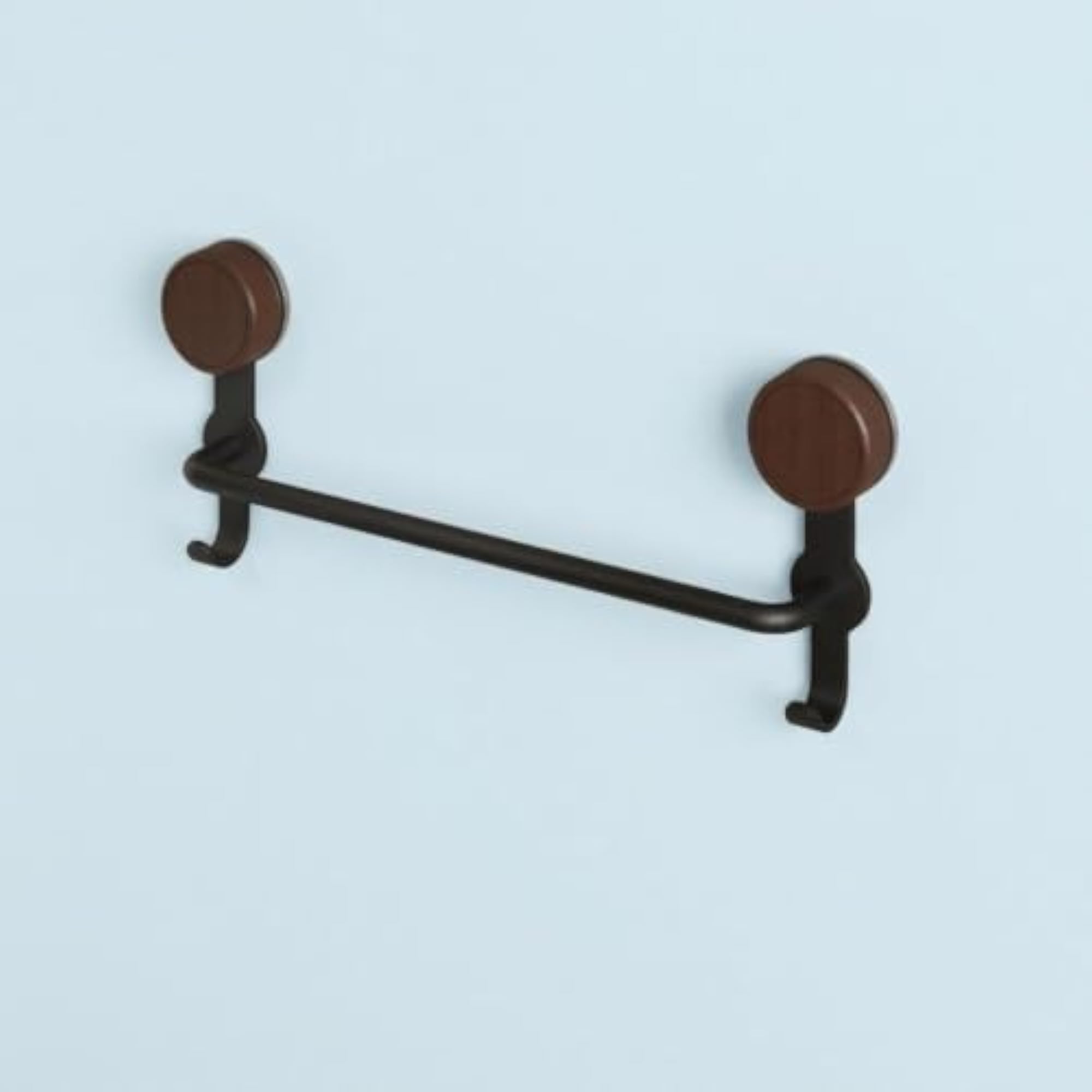 Walnut Wood Bar for Washroom, No-Drill Towel Storage