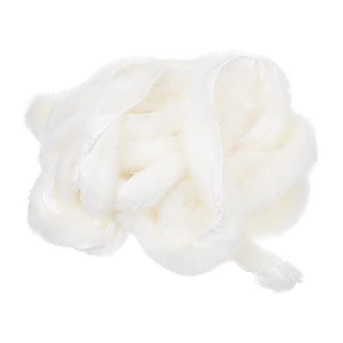 Kunstfell Bordüre Kunstpelz Kunstfell Band Dekoband Weihnachtsmüntze Band Plüsch Trim Stoffrolle Weihnachtsbaum Girlande für Hochzeit Hausschuhe Pantoffel Kragen Kuscheltier Dekoration 5m Weiß