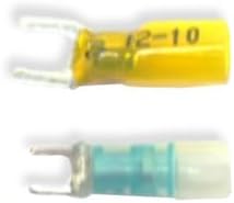 Velvac 055125-10 フォークターミナル（ブルー熱収縮、ろう付け継ぎ目、16～14AWG、10パック）