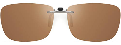 Image of Polarized Clip On Sunglasses Over Prescription Glasses Men Women Compact Fit Non-Flip Up