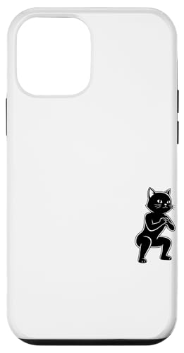 トレーニング 黒猫 ポケットプリント ジム ワークアウト フィットネス エクササイズ スマホケース iPhone 12 mini 用