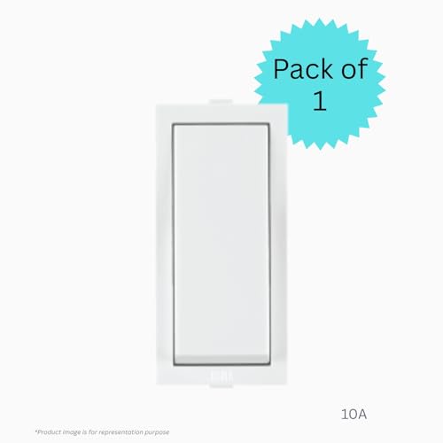 Image of Anchor by Panasonic Roma Classic 10AX One Way Switch, 1 Module Switch for Low to Medium Power Appliances, 10 Years on Site Warranty (21011)