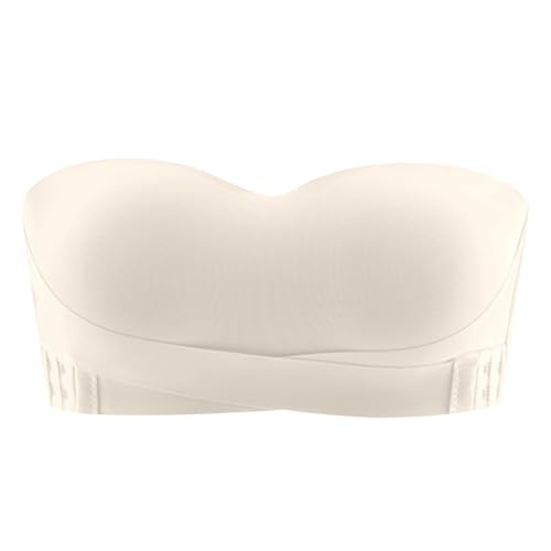 Soutien Gorge sans Bretelles Bandeau Poitrine Grande Taille Dos-Nu Support Sein Collant Soutien-Gorge Adhésif Maintien Bretelle Femme Chair avec Armature Minimiseur Or #432