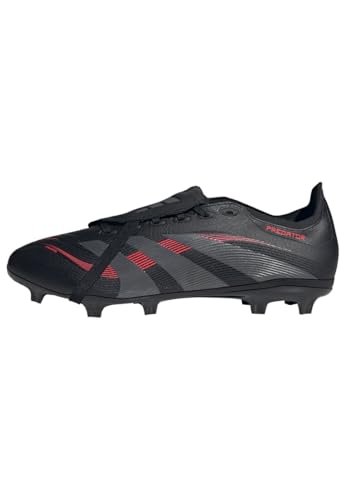 adidas Predator League Fold-Over Tongue Firm Multi Ground Football Boots, Botas de fútbol Unisex Adulto, Core Black/Grey Four/Lucid Red, 44 EU