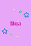 Noa: Personalisiertes Vornamen Tagebuch für Frauen und Mädchen - Notizbuch, Notizheft oder Schreibheft für Schule, Uni, Beruf, Job oder Einschulung ... Seiten - Punkteraster - Format 6x9 ca. DIN A5
