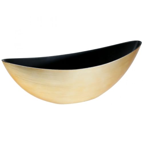 Viana Pflanzschale Gold Oval Deko Jardiniere für Blumen 39cm