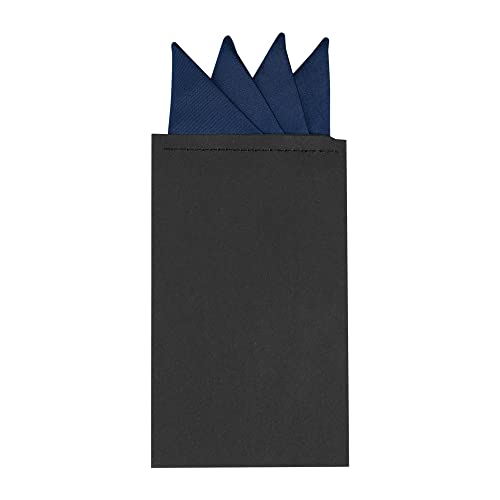 Allegra K Men's Pre-Folded Pocket Squares On Card Solid Triangles Suit Handkerchief One Size Navy Blue #TOP15