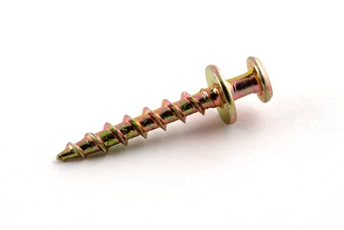 Image of Hangman Products Double Headed Bear Claw Hanger 4-in-1 Picture Hanging Screws Hooks for D-Rings, Sawtooth, Wire and Keyhole Frames up to 100LBS (100 Pack) 1 inch, Gold, BCK-100