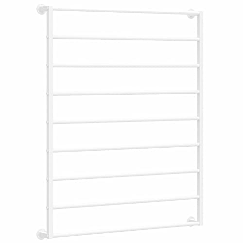 UWYTGF Clothing Store Scarf Holder Rack Wall Mount,9 Layer Metal Ribbon/Wrapping Paper/Silk Scarf/Shawl/Pants Retail Display Stand,Removable Crossbar,White,Length,120Cm/47.2In