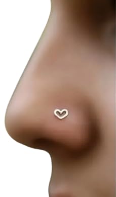 ⊹⊱ ✿ MINI CUORE IN ARGENTO CUT-OUT - PERNO PER NASO ✿ ⊰⊹ piccolo perno per naso, piercing, naso, piercing al naso, cuore, acciaio inossidabile, acciaio chirurgico