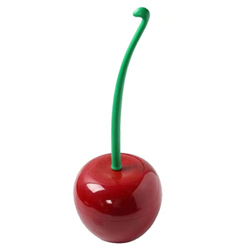 SMELEYOU Wc-bürste Kirsche Wc-bürste Kirsche Wc-bürste Wc-bürste Kirschform Wc-bürste Langstiel Wc-bürste Badezimmer Gebogene Saubere Bürsten Mit Halter Weinrot Cover