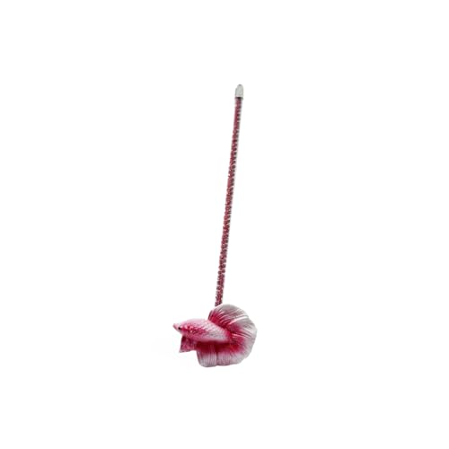 Image of 1 Pack Interactive Betta Fish Flare Stick Toy for Betta Tanks - Simulated Betta Training Teasing Toy for Betta Color Grow and Good Behavio (Red)