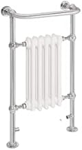 AQUAWORLD Traditional Victorian Style Heated Towel Rails Using Low Carbon Steel Floor Mounted Towel Warmer Rack Chrome Finished Bathroom with Radiator (5 Column, White)