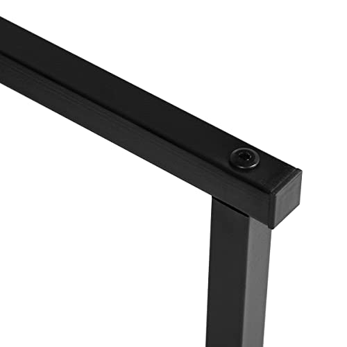 FurnitureR - Escritorio para habitación Infantil, 120 x 60 cm, Bandeja Bicolor, Retro, marrón y Negro, 2 estantes Laterales, Ajuste de Altura, Estructura de Metal, Grandes Espacios de Almacenamiento - imagen 8