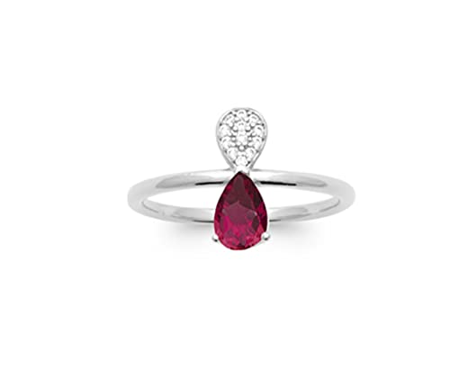 Bague en Argent 925 et Solitaire Goutte Rose Idée Cadeau Saint-Valentin - 2