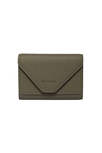 Image of grande 3639 Card Cases, Green, Small, Leather Card Holder With Magnetic Closure, Small Women Accordion Wallet