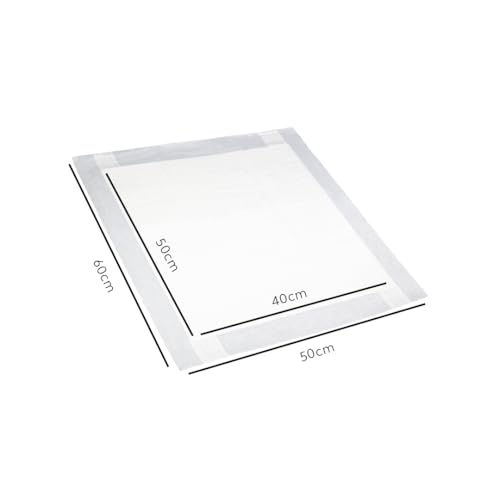RAUF Tapete Higiênico para Cães, 60x50cm, 28 Unidades, Branco, Neutro, Ideal para Cães até 9kg