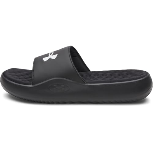 Under Armour Mens Ignite Pro 8 Fixed Band Slides (004) Black/Black/White 8 US