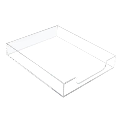 Plateau à courrier en acrylique transparent : organiseur de bureau empilable pour vos documents - 2