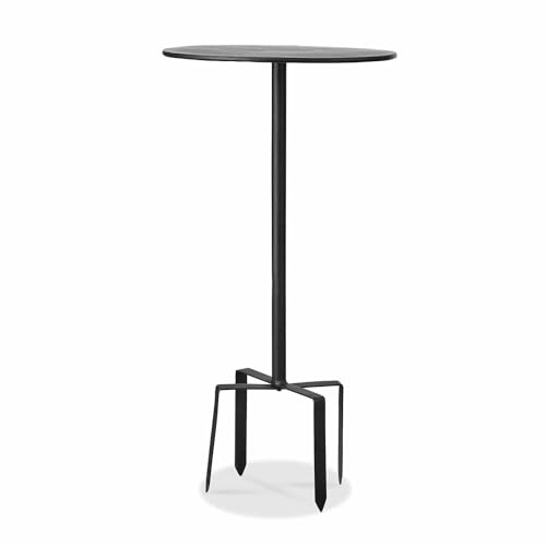 Loberon Tischchen Fermont zum in die Erde stecken klassisches Design Gartenmöbel Outdoor Beistelltisch Gartentisch Eisen schwarz