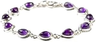 Amethyst Bracelet, Amethyst Sterling Silver, Purple Amethyst Bracelet, Pear Shape Bracelet, February Birthstone, Amethyst Jewelry, Handcrafted Bracelet, Unique Gift