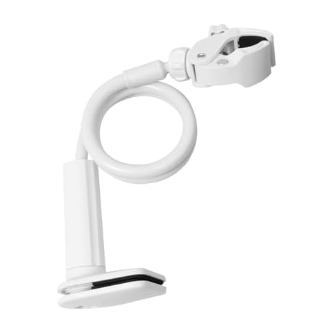 NIENIEE Hair Dryer Stand, Lazy Hair Dryer Stand, 360 Degree Rotating Hair Dryer Stand, Hands-Free Blow Dryer Holder Countertop, Adjustable Hose Hands Free Stand with Clips for Countertop (White) Cover
