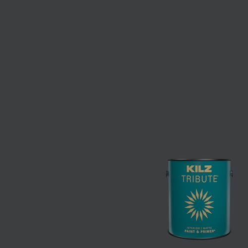 Product Image of the KILZ TRIBUTE Paint & Primer, Interior, Matte, Deep Onyx, 1 Gallon