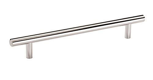 Image of Amerock 10 Pack 7 inch Bar Pulls Polished Chrome Drawer Pull | 7 inch (178mm) Center-to-Center Mounting Distance and 9-3 /8 inches Overall Length, Durable Zinc Cabinet Hardware