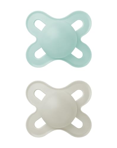 MAM Chupete, Recién Nacido, 0-2 Meses, con Tetina Simétrica, Plana y Flexible de Silicona Skin Soft Silicone de Fácil Aceptación, con Caja Autoesterilizadora, MAM Original, Neutro Mate, Pack de 2uds