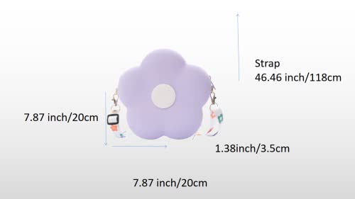 Cute Flower Shaped Mini Purse Crossbody Bag for Women Girls Novelty Silicone Shoulder Bag2