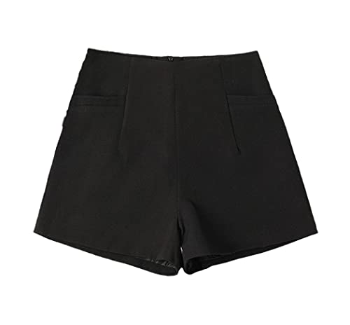 Short taille haute en mousseline de soie coupe ample pour femme style coréen fluide
