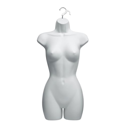 Generic Female Hanging Body Mannequin Form Torso Display Bust (1 Female White Matt Full Body) MS-ManF-424