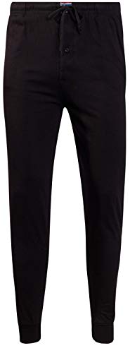 U.S. Polo Assn. Mens Basic Knit Jogger Lounge Pajama Pants, Black, Size Large'