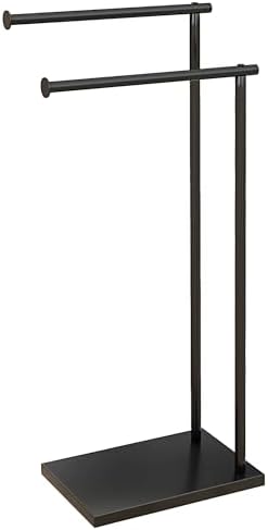 HOMCOM Toallero de Pie de 2 Niveles, Toallero Escalera de Baño co...