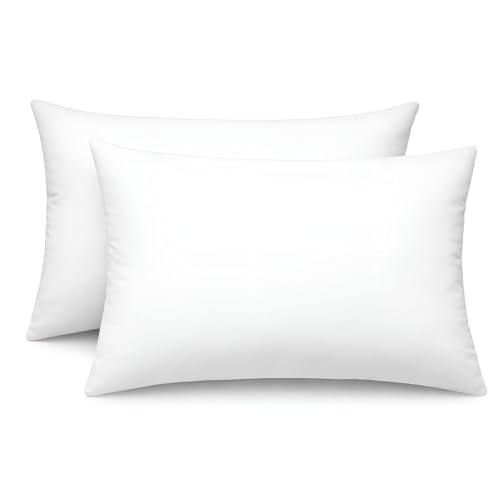 Image of DALUCI Microfiber Pillows Set 2, Soft Pillows for Sleeping Fluffy Bed Pillows for Bed Adjustable Sleeping Pillow White 16 x 24 Inches