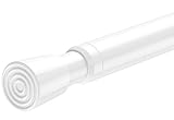 AIZESI Tension Curtain Rod for Windows 26.5 to 36 inch, Adjustable Expandable Pressure Spring Curtain Rod No Drilling, White Curtain Rod for Bedroom Doorway Closet Door