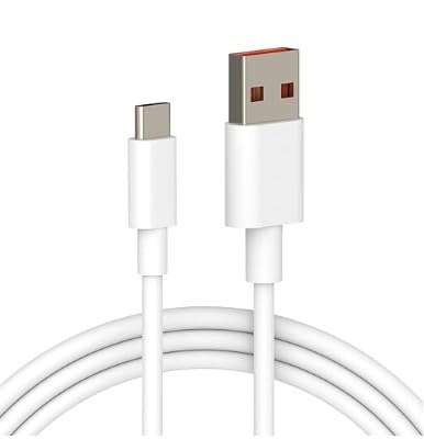 Image of Usb To Type C 120W Hypercharge Cable, 6A Fast Charging Cable With Up To 480 Mbps High-Speed Data Transfer & Sync Cord Compatible With All Xiaomi Smartphones And Devices (White,1 Meter)
