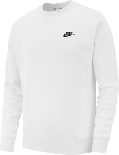 Nike Herren Sportswear Club Rundhalsshirt, White/Black, L, Weiß / Schwarz