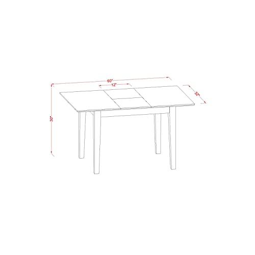 HomeStock Rectangular Dining Set - 5 Piece Table & Chair Set - Rustic Farmhouse Kitchen Table